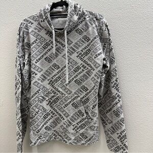 Aeropostale Hoodie Medium Aero 87 Gray Repeating New York Hooded Shirt Gray